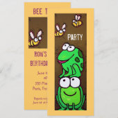 Fun frog et abeilles Invitation de la fête (Devant / Derrière)
