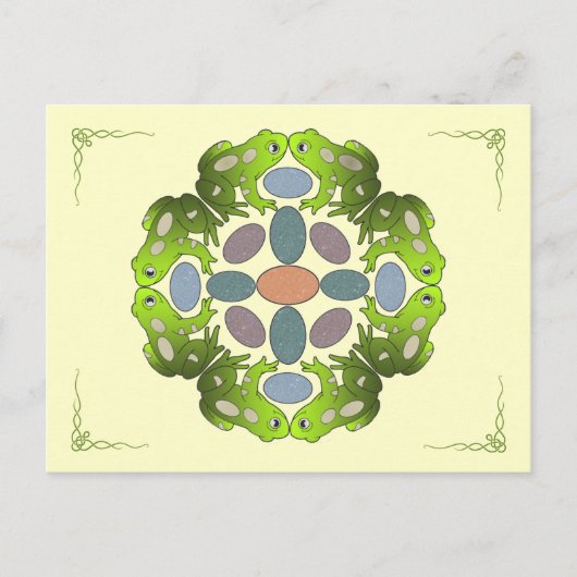 Fun Frog Mandala Briefkaart (Voorkant)