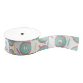Fun Frosted Sprinkles Blauwgroen Donut Party Grosgrain Lint (Spoel)