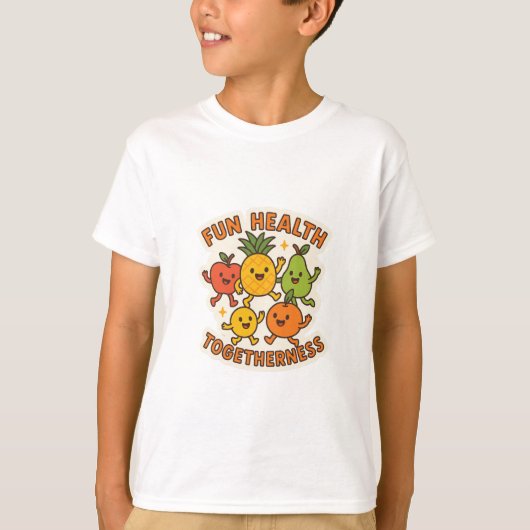 Fun Fruit Dance Party T-Shirt – Celebrate Health (Devant)