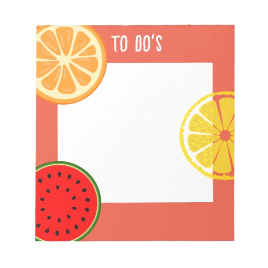 Fun Fruit To Do List Bloc-notes (Devant)