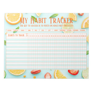 Fun Fruity, nieuwe jaar Habit Tracker Notitieblok