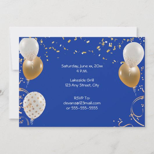 Fun Fun Party de retraite Invitation (Dos)