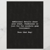 Fun Fundraiser Bar Restaurant Cornhole Tournament Flyer (Achterkant)
