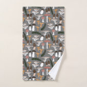 Fun Fungi Mushroom Fern Pattern Bad Handdoek (Handdoek)