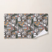 Fun Fungi Mushroom Fern Pattern Bad Handdoek (Handdoek)