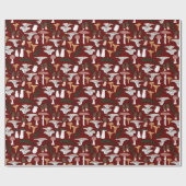 Fun Fungi Mushroom Fern Pattern Gift Cadeaupapier (Vlak)