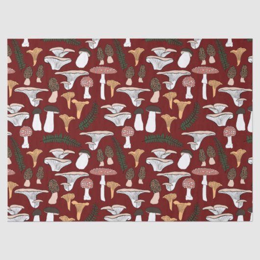 Fun Fungi Mushroom Fern Pattern Gift Tissuepapier (Voorkant)