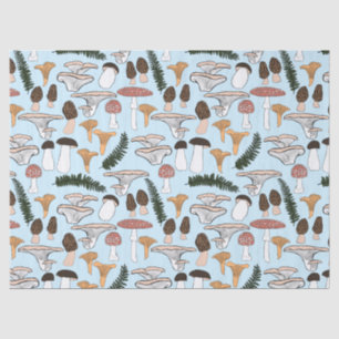Fun Fungi Mushroom Fern Pattern Gift Tissuepapier