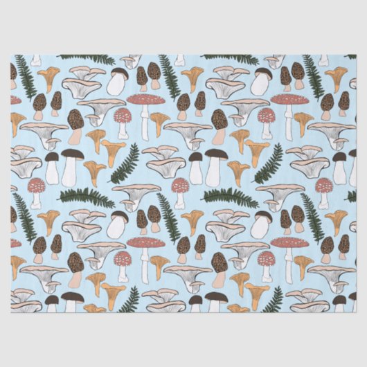 Fun Fungi Mushroom Fern Pattern Gift Tissuepapier (Voorkant)