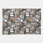 Fun Fungi Mushroom Fern Pattern Theedoek (Horizontaal)