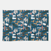 Fun Fungi Mushroom Fern Pattern Theedoek (Horizontaal)