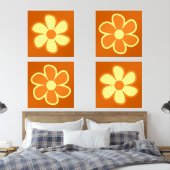 Fun Funky 60s 70s Retro Flower Muurkunst Sets (Slaapkamer)
