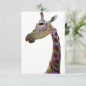 Fun funky colorful Giraffe Bedankkaart (Staand voorkant)