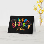 Fun Funky Dark Happy Smile Carte de voeux Annivers (Fleur jaune)