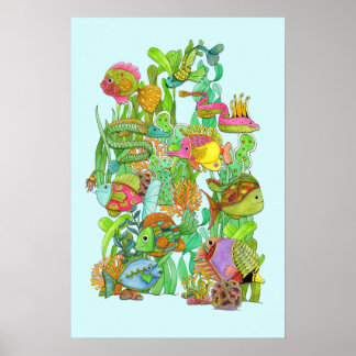 Fun Funky Fish Poster 16 x 24