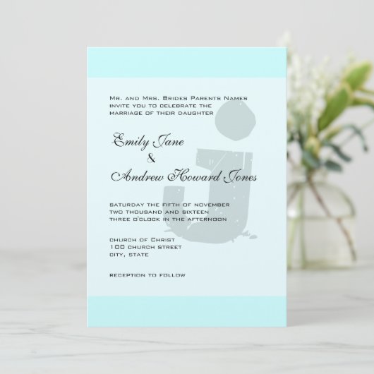 Fun & Funky Monogram op Elegant Silver Metallic Kaart (Staand voorkant)
