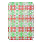 Fun, funky retro groen, rood, geel patroon badmat (Voorkant Verticaal)