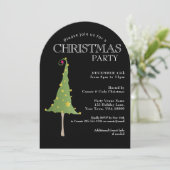 Fun Funky Tree Christmas Party Kaart (Staand voorkant)
