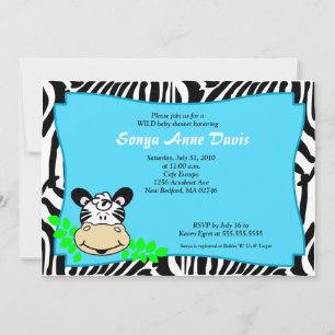 Fun & Funky Zebra Stripe 5x7 Baby shower Uitnodige Kaart