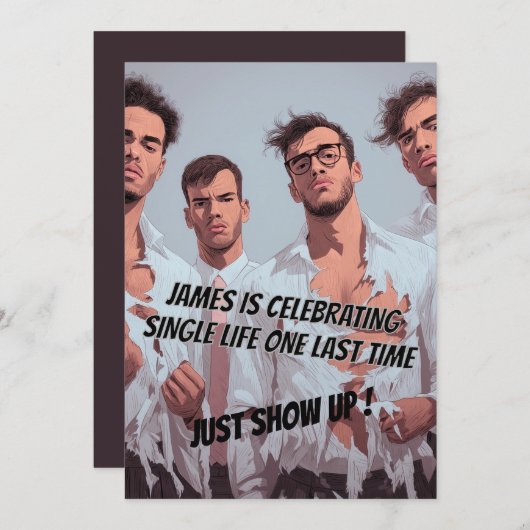 Fun Funny Bachelor Party Invitation (Devant / Derrière)