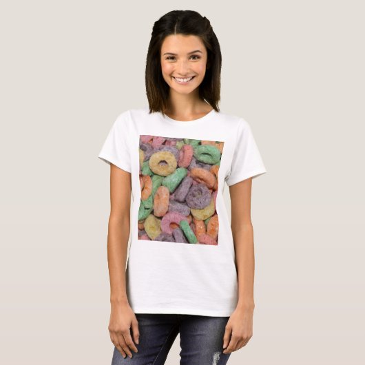 Fun Funny Cereal Food Pattern T-shirt (Voorkant volledig)