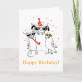 Fun Funny Party Pet Animals Schattige Happy Birthd Kaart (Voorkant)