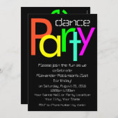 Fun futuriste 5x7 Dance Party Invitation (Devant / Derrière)