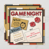 Fun Game Night Invitation Kaart (Voorkant / Achterkant)