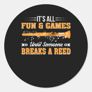 Fun Games tot Clarinet Marching Band Ronde Sticker