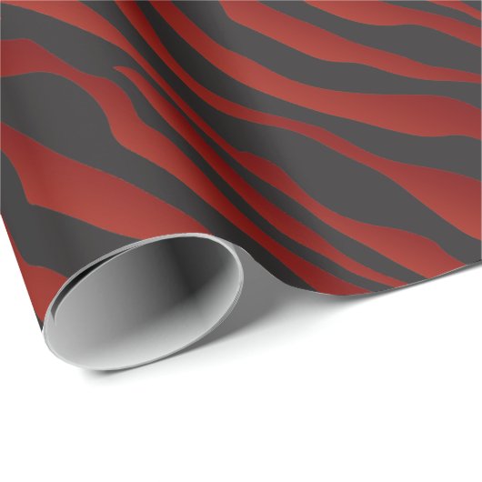 Fun Garnet Red Zebra Striped All Occasion Cadeaupapier (Rol Hoek)