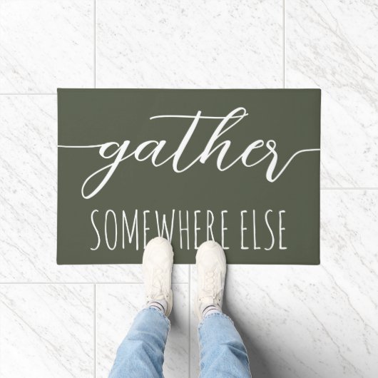 Fun Gather Ergens anders groene introvert Deurmat (Binnen)