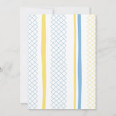 Fun Geometric Yellow & Blue Baby Shower Invitation (Dos)