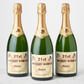 Fun gepersonaliseerde 21e verjaardag sparkling wijnetiket (Flessen)