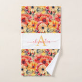 Fun Gerbera Daisies Floral Towel Set (Serviette à main)