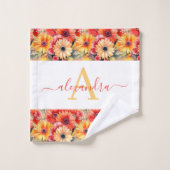 Fun Gerbera Daisies Floral Towel Set (Gant de toilette)