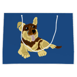 Fun German Shepherd Dog Art Design Large Cadeautasje