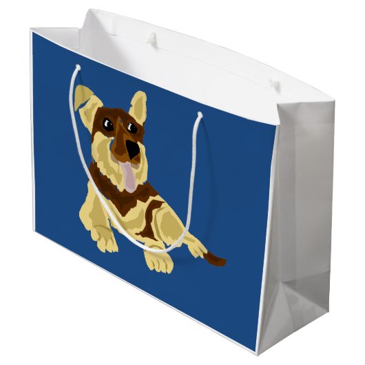 Fun German Shepherd Dog Art Design Large Cadeautasje (Achterkant Gekanteld)