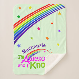 Fun GEWELDIGE en ik ken het met Rainbow op GREEN Sherpa Deken