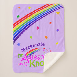 Fun GEWELDIGE en ik ken het met Rainbow op MAUVE Sherpa Deken