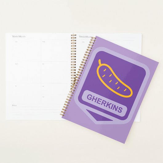 Fun Gherkin Pickle Icon Purple and Yellow