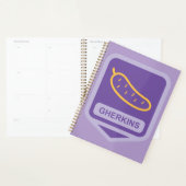 Fun Gherkin Pickle Icon Purple and Yellow (Devant avec enveloppe)