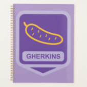 Fun Gherkin Pickle Icon Purple and Yellow (Devant)