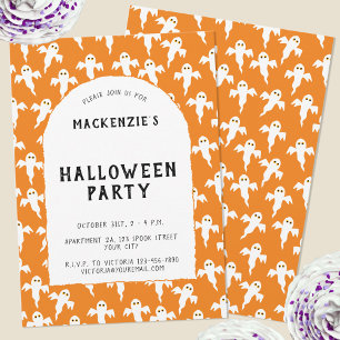 Fun Ghost Halloween Party Uitnodiging