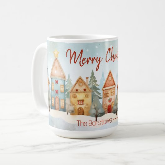 Fun Gingerbread Houses Christmas Mok (Voorkant links)