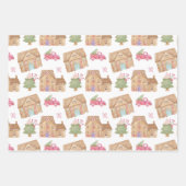 Fun Gingerbrood Snoep Town Winter Scene Pattern Inpakpapier Vel (Voorkant)