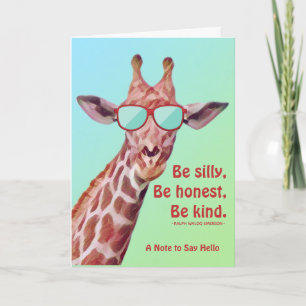 Fun Giraffe Motivatie Wees Gekke Emerson Quote Kaart