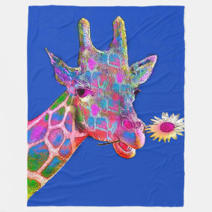 Fun Giraffe Pop Art met ventilator Fleece Deken