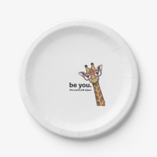 Fun Giraffe Wees Jij Vintage Gravure Shirt Ontwerp Papieren Bordje