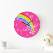 Fun girls kids rainette nom horloge rose (Maison)
